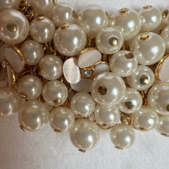 Talbots Pearl Cluster Necklace - Picture 2 of 16